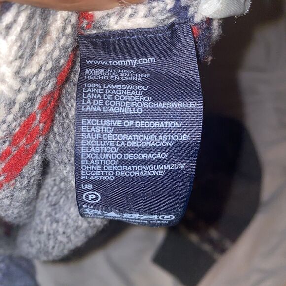 Tommy Hilfiger‎ Navy Red Fair Isle Lambswool 1/4 Sweater Button Men Size Small - Picture 10 of 11